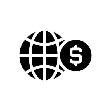 finans vektörü glyph düz simgesi