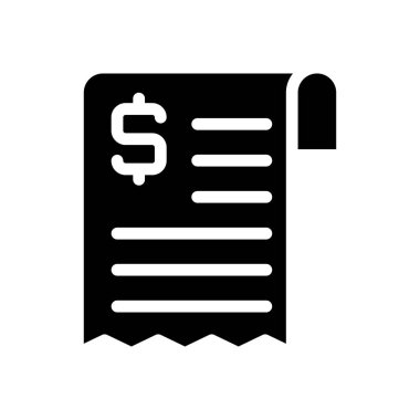 fatura vektörü glyph düz simgesi