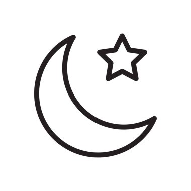 Ay vektörü ince çizgi simgesi