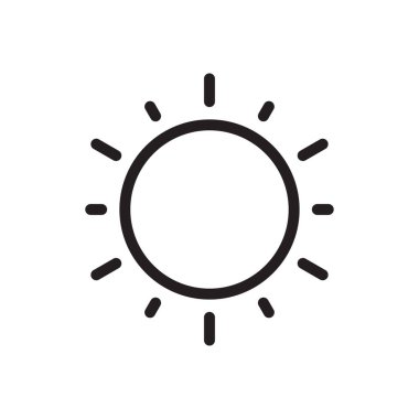 Güneş vektörü ince çizgi simgesi