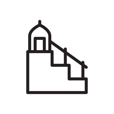 Merdiven vektörü ince çizgi simgesi