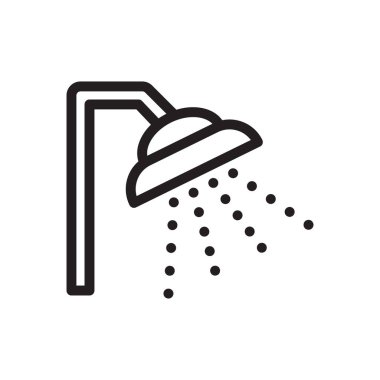 duş vektörü ince çizgi simgesi