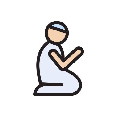 Müslüman vektör düz renk simgesi