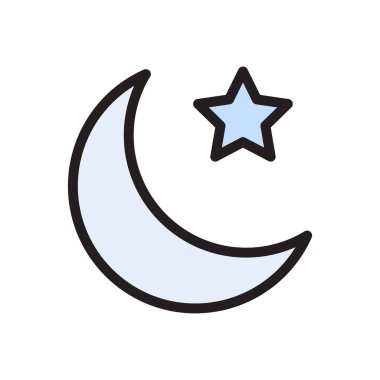 Ay vektörü düz renk simgesi