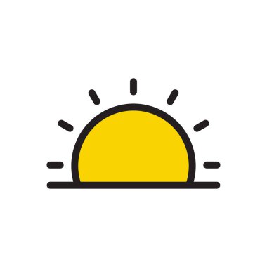 sabah vektörü düz renk simgesi