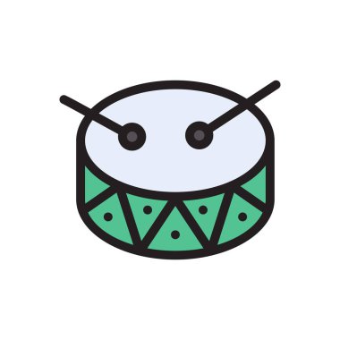 davul vektörü düz renk simgesi