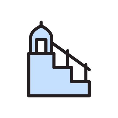 merdiven vektörü düz renk simgesi