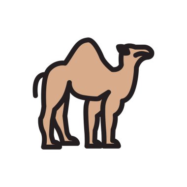 Deve vektörü düz renk simgesi