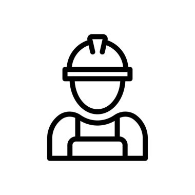 işçi vektörü ince çizgi simgesi