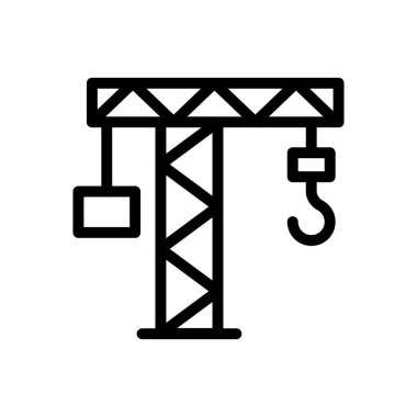 vinç vektörü ince çizgi simgesi