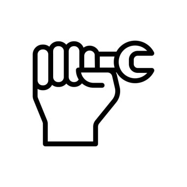 işçi vektörü ince çizgi simgesi