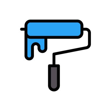 ruller vektör düz renk simgesi