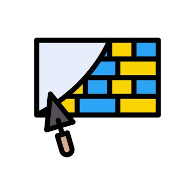 duvar vektörü düz renk simgesi