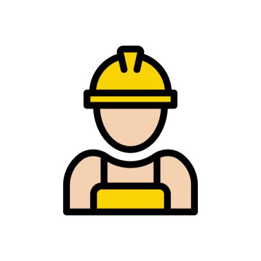 işçi vektörü düz renk simgesi