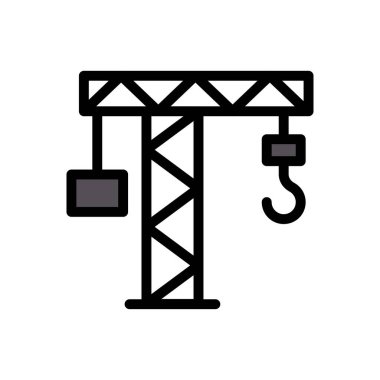 vinç vektörü düz renk simgesi