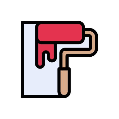 ruller vektör düz renk simgesi