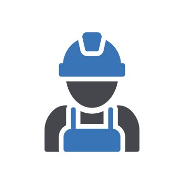 işçi vektör renk simgesi