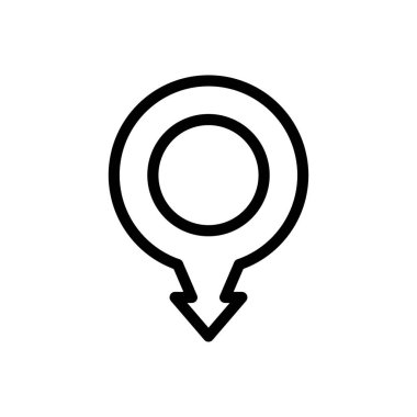 konum vektörü ince çizgi simgesi