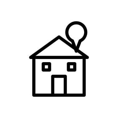 ev konumu vektörü ince çizgi simgesi