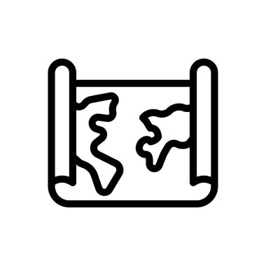 toprak harita vektörü ince çizgi simgesi