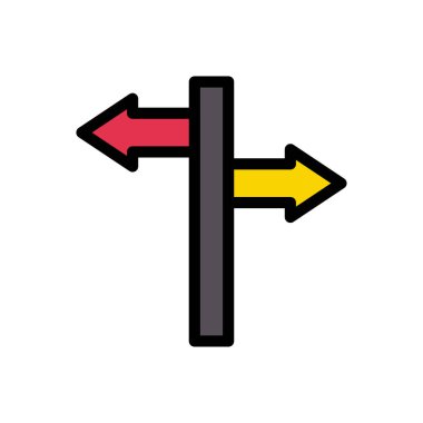 yön ok vektörü düz renk simgesi