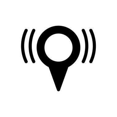 konum vektör glyph düz simge