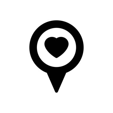 favori konum vektörü düz simge