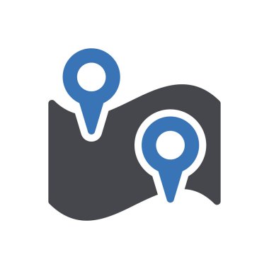 seyahat haritası vektör renk simgesi