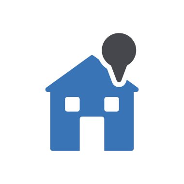 ev konumu vektör renk simgesi