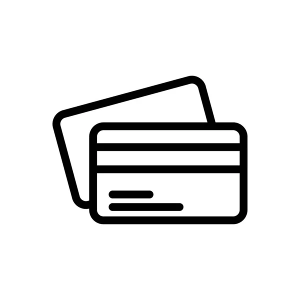 Kredietkaart Vector Dunne Lijn Pictogram — Stockvector