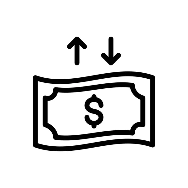 Money Vector Thin Line Icon — Stock Vector