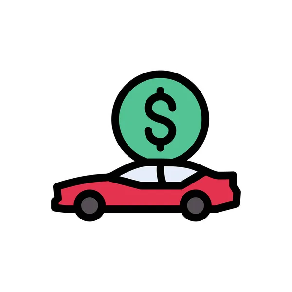 Dinero Vector Icono Color Plano — Vector de stock