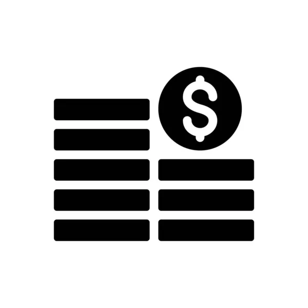 Dinero Vector Glifo Icono Plano — Vector de stock