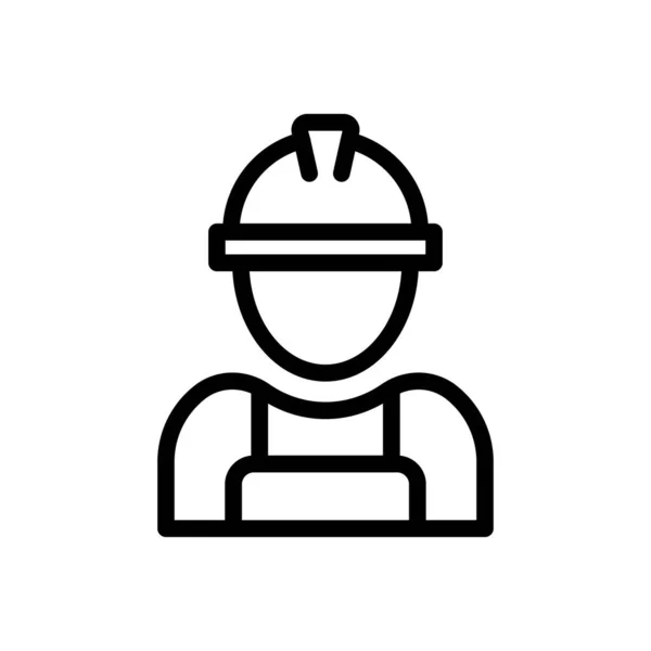 Worker Vector Thin Line Icon — Stock Vector