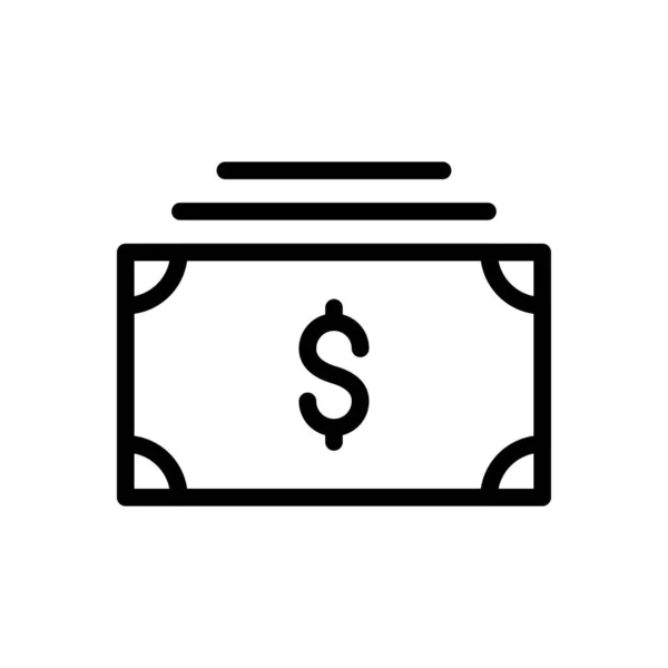 Cash Vector Dunne Lijn Pictogram — Stockvector