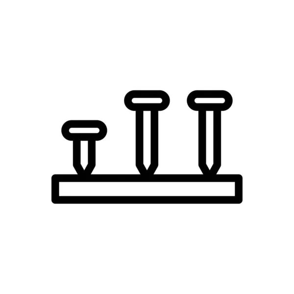 Icône Ligne Mince Vecteur Ongle — Image vectorielle