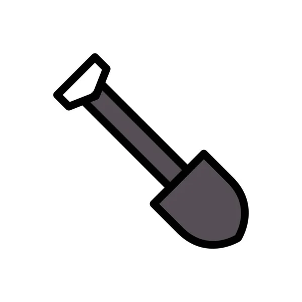 Shovel Vector Flat Color Icon — Stock Vector