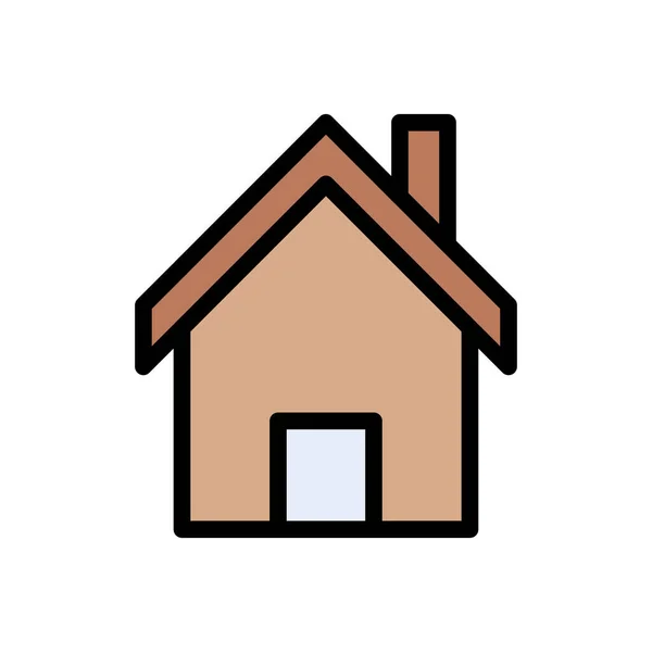 Huis Vector Vlakke Kleur Pictogram — Stockvector