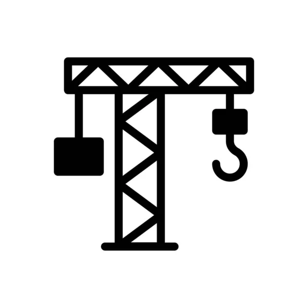 Guindaste Vetor Glifo Plana Ícone —  Vetores de Stock