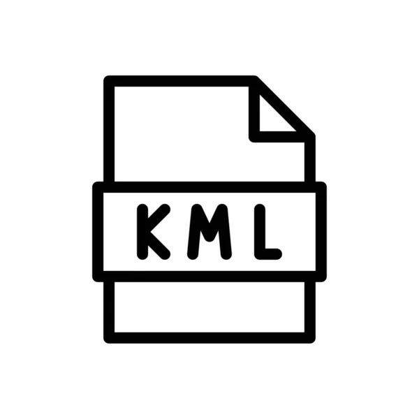 Kml Vector Archivo Delgado Icono Línea — Archivo Imágenes Vectoriales