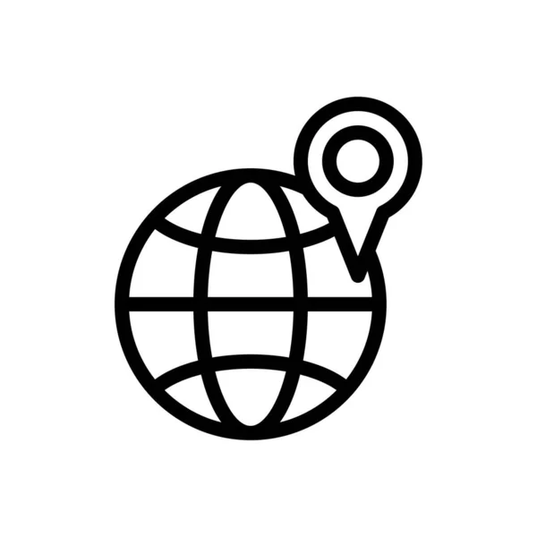 Globaler Standortvektor Thin Line Symbol — Stockvektor