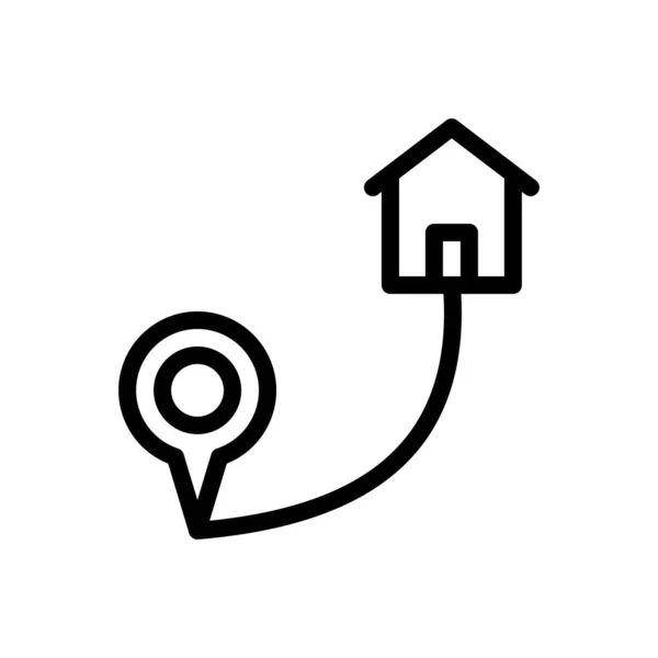 House Location Vector Thin Line Icon — Stock Vector