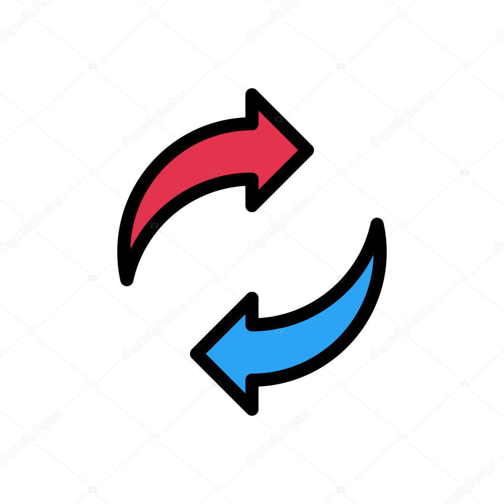 exchange  vector flat color icon