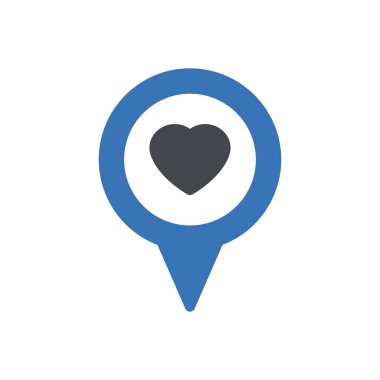 favori konum vektör renk simgesi