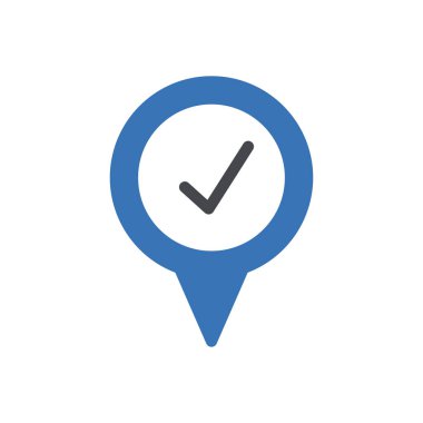 konum tick vektör renk simgesi