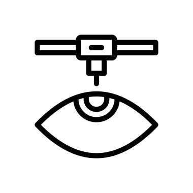 göz ameliyatı vektörü ince çizgi simgesi