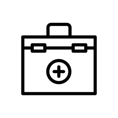 tıbbi kutu vektörü ince çizgi simgesi