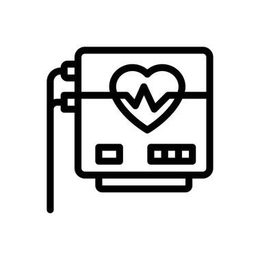 tıbbi izleme vektörü ince çizgi simgesi