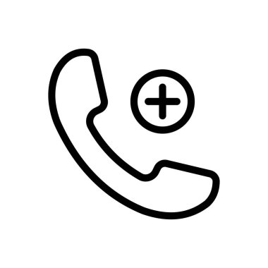 tıbbi çağrı vektörü ince çizgi simgesi