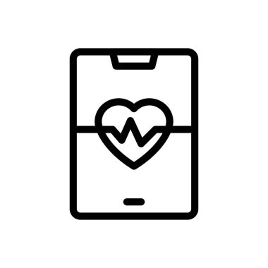 taşınabilir kalp vektörü ince çizgi simgesi